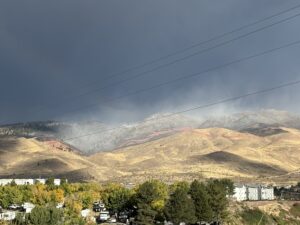 Photo of a mountaintop burned by wildfire.