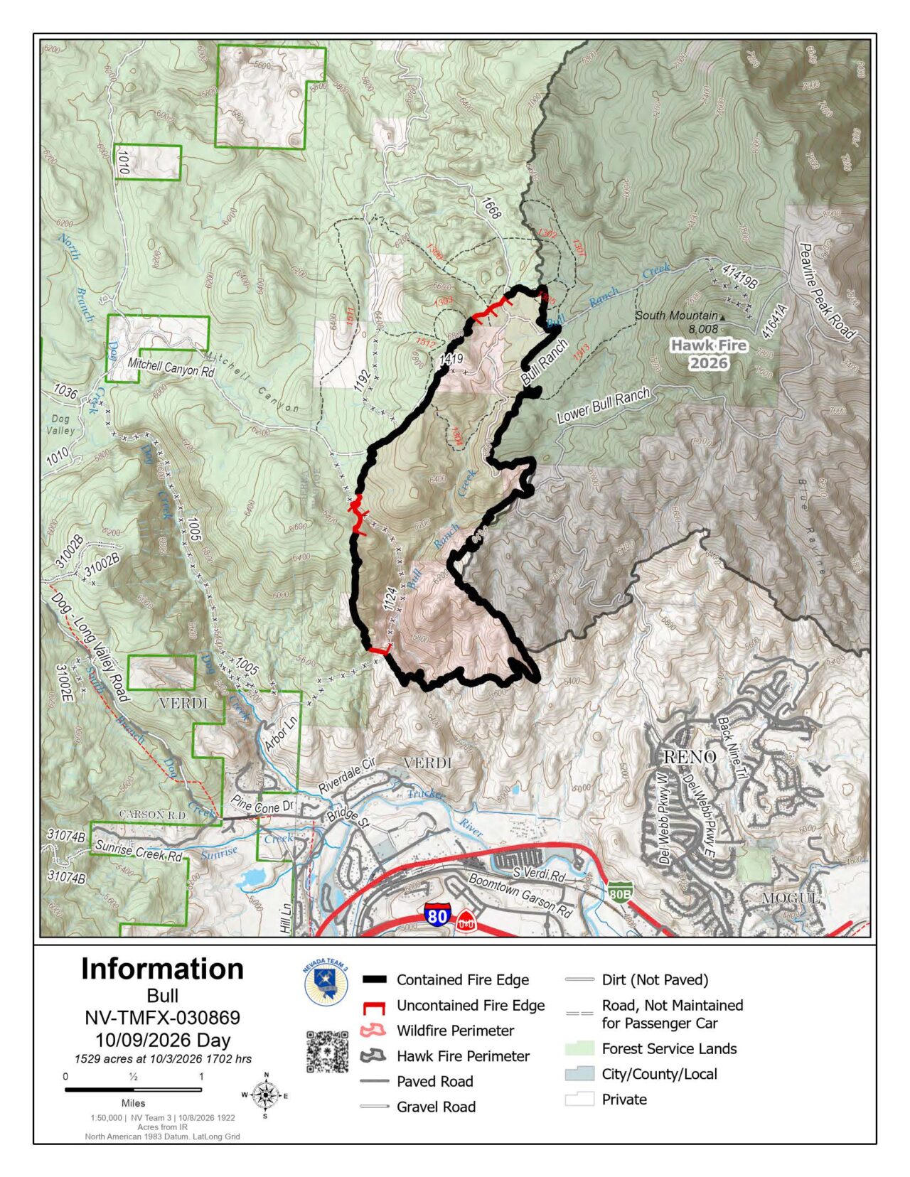 Bull Fire Operational Update – October 9 | Emergency Washoe